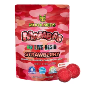 Cannabis Gummies UK - Muha Meds 3000mg Live Resin Gummies - Strawberry